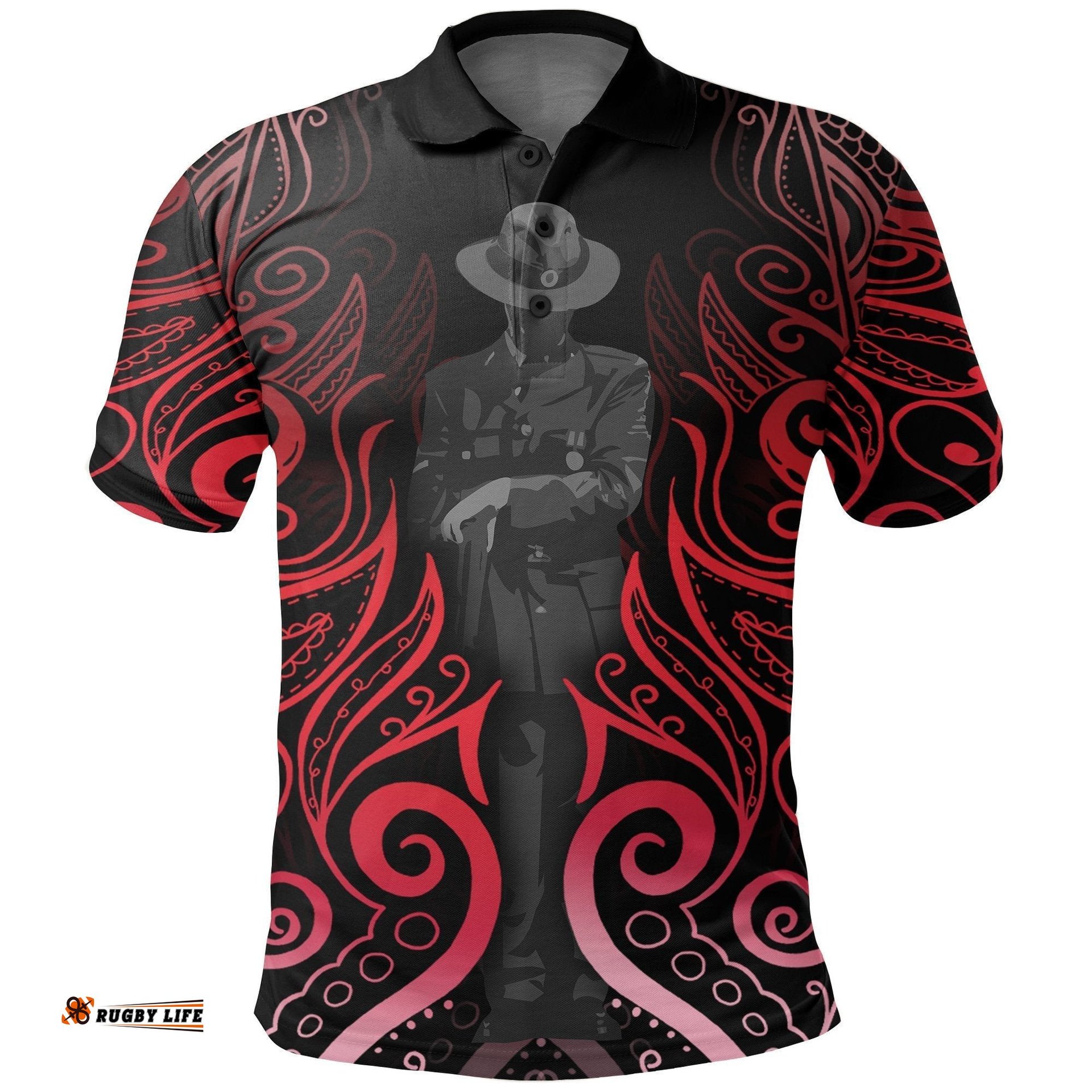 Anzac New Zealand Polo Shirt, Light Silver Fern Golf Shirts