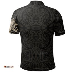 Anzac New Zealand Polo Shirt, Maori Poppies Tattoo Golf Shirts - Tan