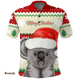 Australia Merry Christmas Polo Shirt Koala Lovers