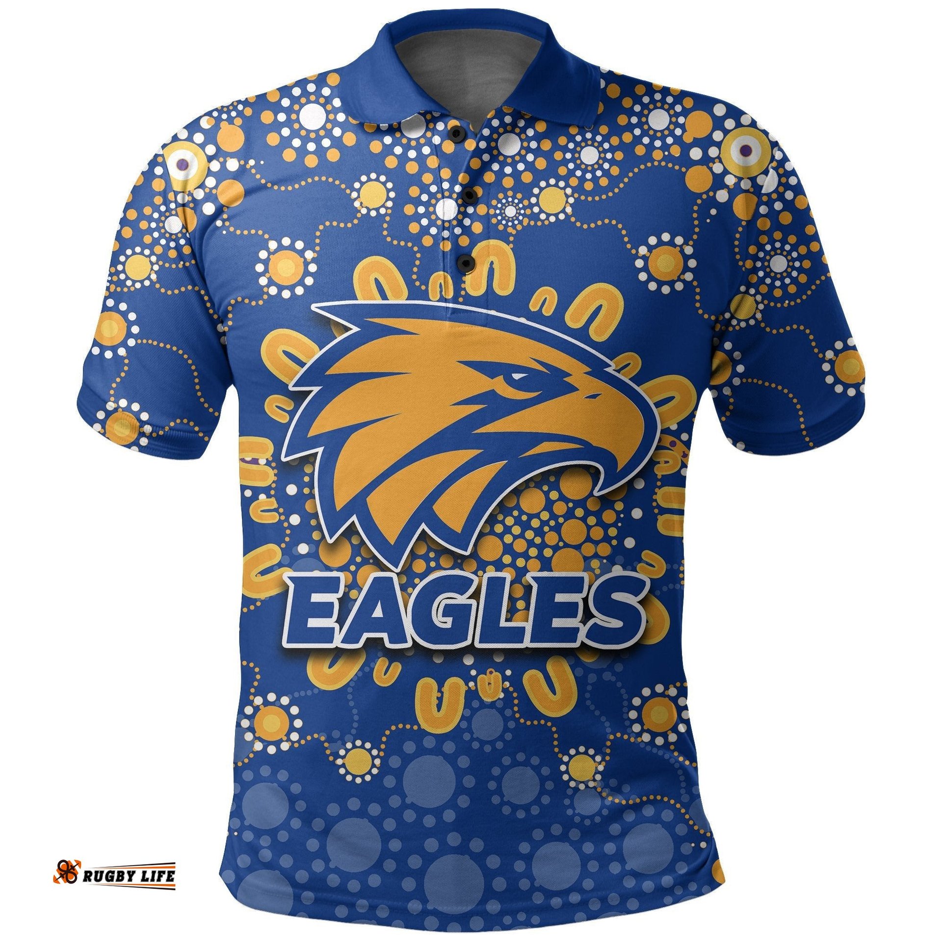 West Coast Eagles Polo Shirt Indigenous Style