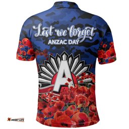 Anzac Day North Polo Shirt Poppy Flowers With Army Patterns