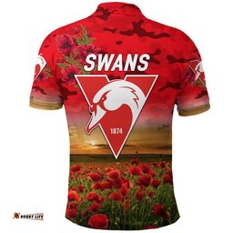 Sydney Swans ANZAC Polo Shirt Poppy Vibes