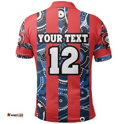 Custom Personalised Knights Polo Shirt Newcastle Aboriginal Vertical Style