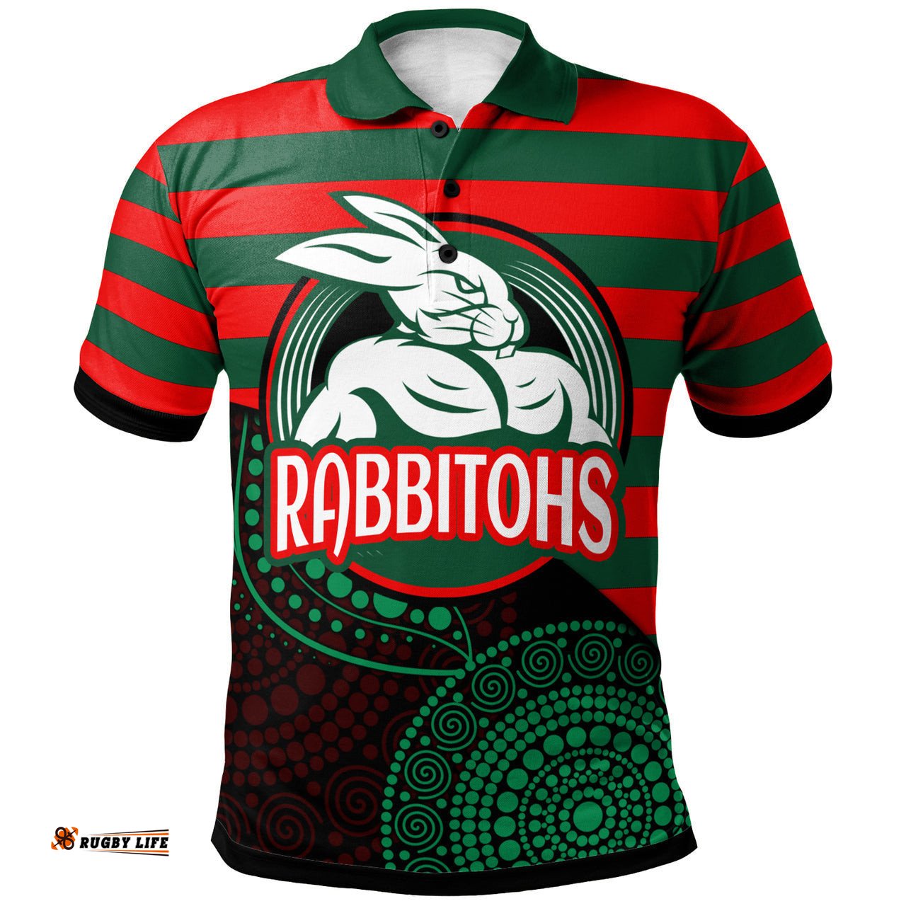 Rabbitohs Rugby Polo Shirt - Custom Rabbitohs Super Style Polo Shirt RLT13