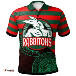 Rabbitohs Rugby Polo Shirt - Custom Rabbitohs Super Style Polo Shirt RLT13