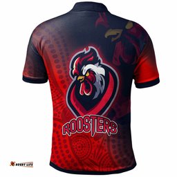 Roosters Rugby Polo Shirt - Custom Roosters Sport With Aboriginal Patterns Polo Shirt