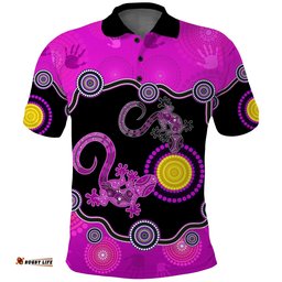 Custom Personalised Aboriginal Lizard Polo Shirt Attracted Australia Version Purple