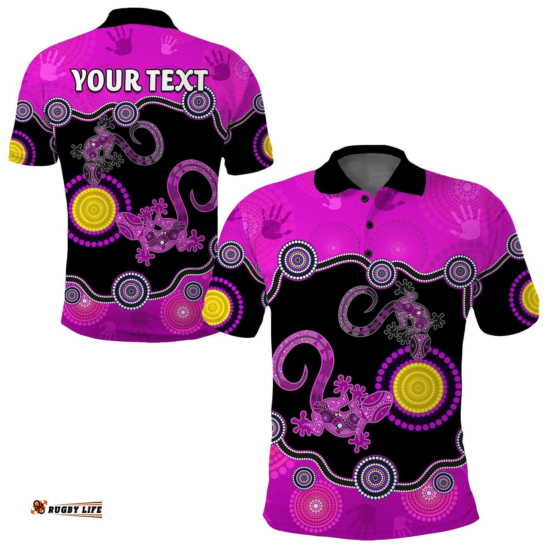 Custom Personalised Aboriginal Lizard Polo Shirt Attracted Australia Version Purple