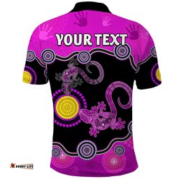 Custom Personalised Aboriginal Lizard Polo Shirt Attracted Australia Version Purple