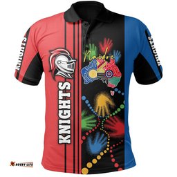 Custom Personalised Knights Polo Shirt Newcastle Naidoc Week Aboriginal Sport Style