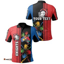 Custom Personalised Knights Polo Shirt Newcastle Naidoc Week Aboriginal Sport Style