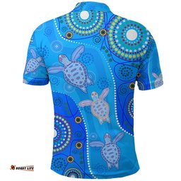 Aboriginal Art Turtle Polo Shirt Indigenous Simple Vibes