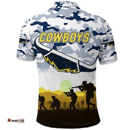 Cowboys ANZAC Polo Shirt Simple Style - White