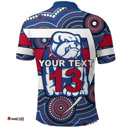 Custom Personalised Western Football Bulldogs Polo Shirt Redamancy Indigenous Australian - Custom Text and Number