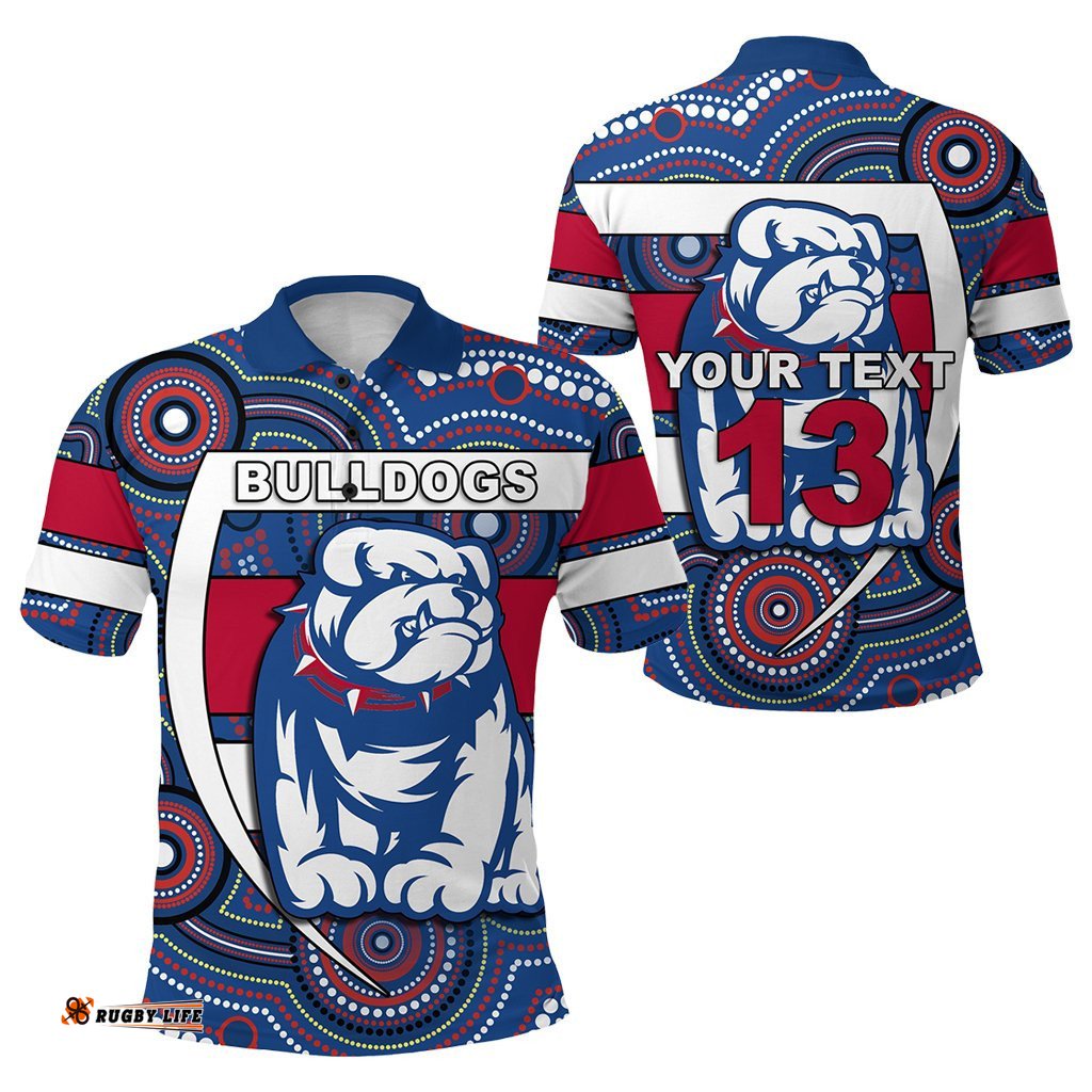 Custom Personalised Western Football Bulldogs Polo Shirt Redamancy Indigenous Australian - Custom Text and Number