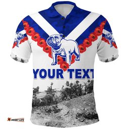 Custom Personalised Canterbury-Bankstown Bulldogs Polo Shirt Anzac Day Original
