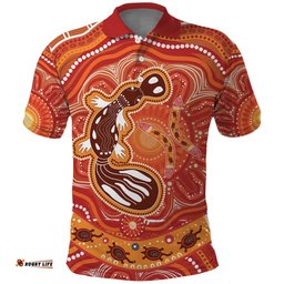 Aboriginal Goanna Art Polo Shirt Native Australian Animals
