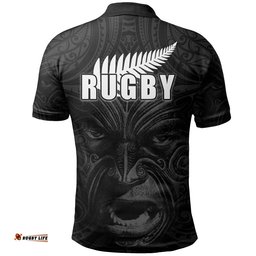 New Zealand Rugby The Haka Tatto Face Polo Shirt
