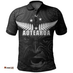 New Zealand Rugby The Haka Tatto Face Polo Shirt