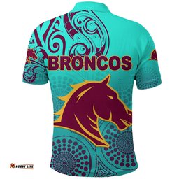 Custom Personalised Brisbane Broncos Polo Shirt Maori With Aboriginal