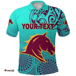 Custom Personalised Brisbane Broncos Polo Shirt Maori With Aboriginal