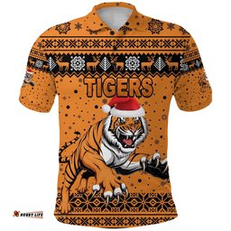 Wests Christmas Polo Shirt Tigers Unique Vibes - Orange