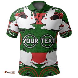 Custom Personalised Rabbitohs Polo Shirt Aboriginal Special