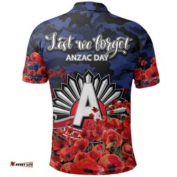Anzac Day Western Bulldogs Polo Shirt Poppy Flowers With Army Patterns