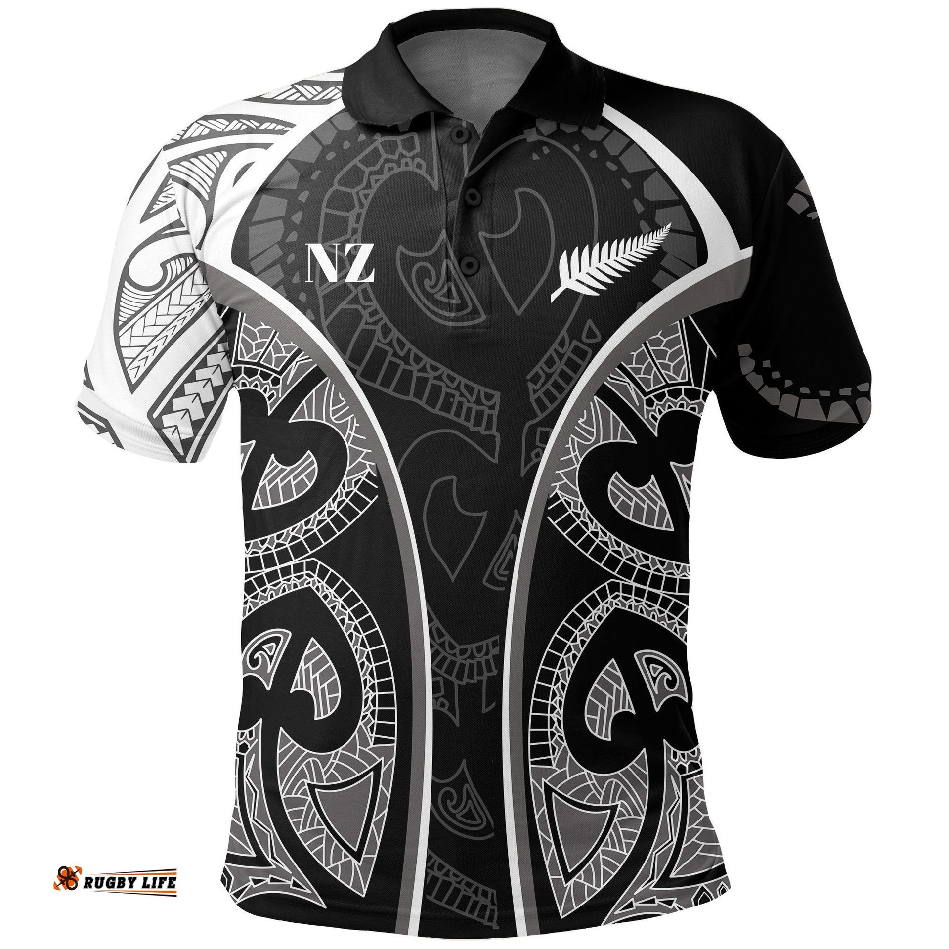 Maori Ta Moko Tattoo Polo Shirt, Rugby Golf Shirts