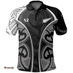Maori Ta Moko Tattoo Polo Shirt, Rugby Golf Shirts