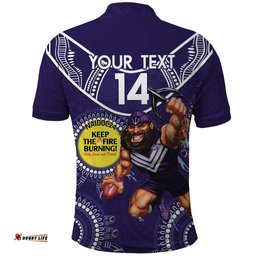 Custom AFL Dockers NAIDOC Week Polo Shirt Keep The Fire Burning Indigenous Art