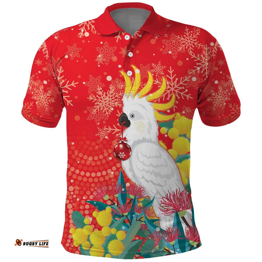Sulphur-crested Cockatoo Christmas Polo Shirt Australia Gumtree With Golden Wattle