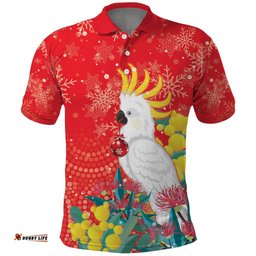Sulphur-crested Cockatoo Christmas Polo Shirt Australia Gumtree With Golden Wattle