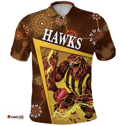 Custom Personalised Hawthorn Polo Shirt Hawks Indigenous Limited Edition NO.2, Custom Text And Number