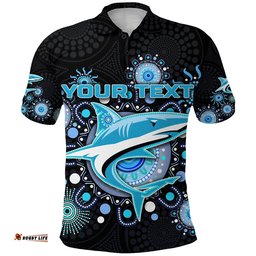Custom Personalised Cronulla Polo Shirt Sharks Indigenous