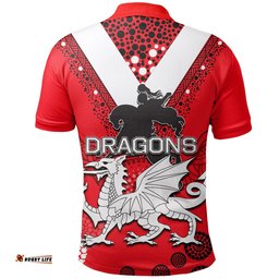 Custom Personalised St. George Illawarra Dragons Polo Shirt Aboriginal Red