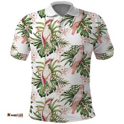 Australia Pink Cockatoo Polo Shirt Aussie Orchids - Seamless Pattern