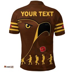 Custom Personalised Hawks Anzac Polo Shirt Simple Camouflage