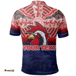 Custom PersonalisedRoosters Polo Shirt Anzac Day Aboriginal