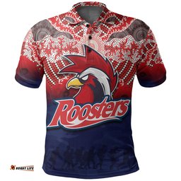 Custom PersonalisedRoosters Polo Shirt Anzac Day Aboriginal
