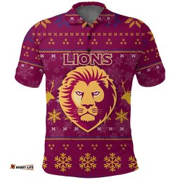 Brisbane Lion Polo Shirt - Christmas Ugly Style -
