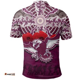 Sea Eagles Polo Shirt Aboriginal Anzac Day