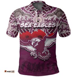 Sea Eagles Polo Shirt Aboriginal Anzac Day