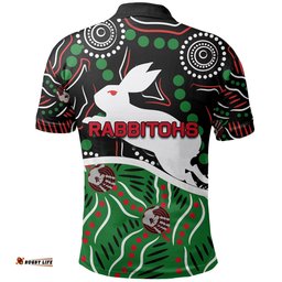 Custom PersonalisedRabbitohs Polo Shirt Aboriginal