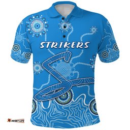 Adelaide Strikers Polo Shirt Indigenous Blue Energy