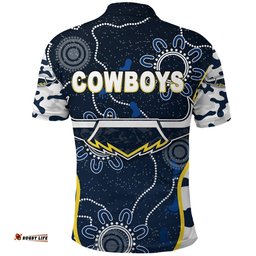 Custom Personalised North Queensland Cowboys Polo Shirt Anzac Day Camouflage Indigenous
