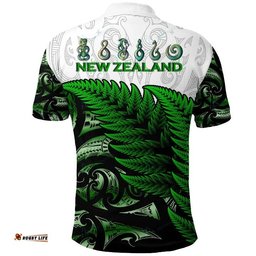 Custom Personalised Aotearoa Polo Shirt Maori Fern Green - RLT13