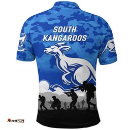 South Alice Football Club Kangaroos ANZAC Polo Shirt Simple Style
