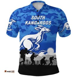 South Alice Football Club Kangaroos ANZAC Polo Shirt Simple Style