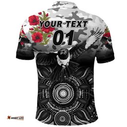 Custom Personalised Yuendumu Magpies Football Club ANZAC Polo Shirt Indigenous Vibes
